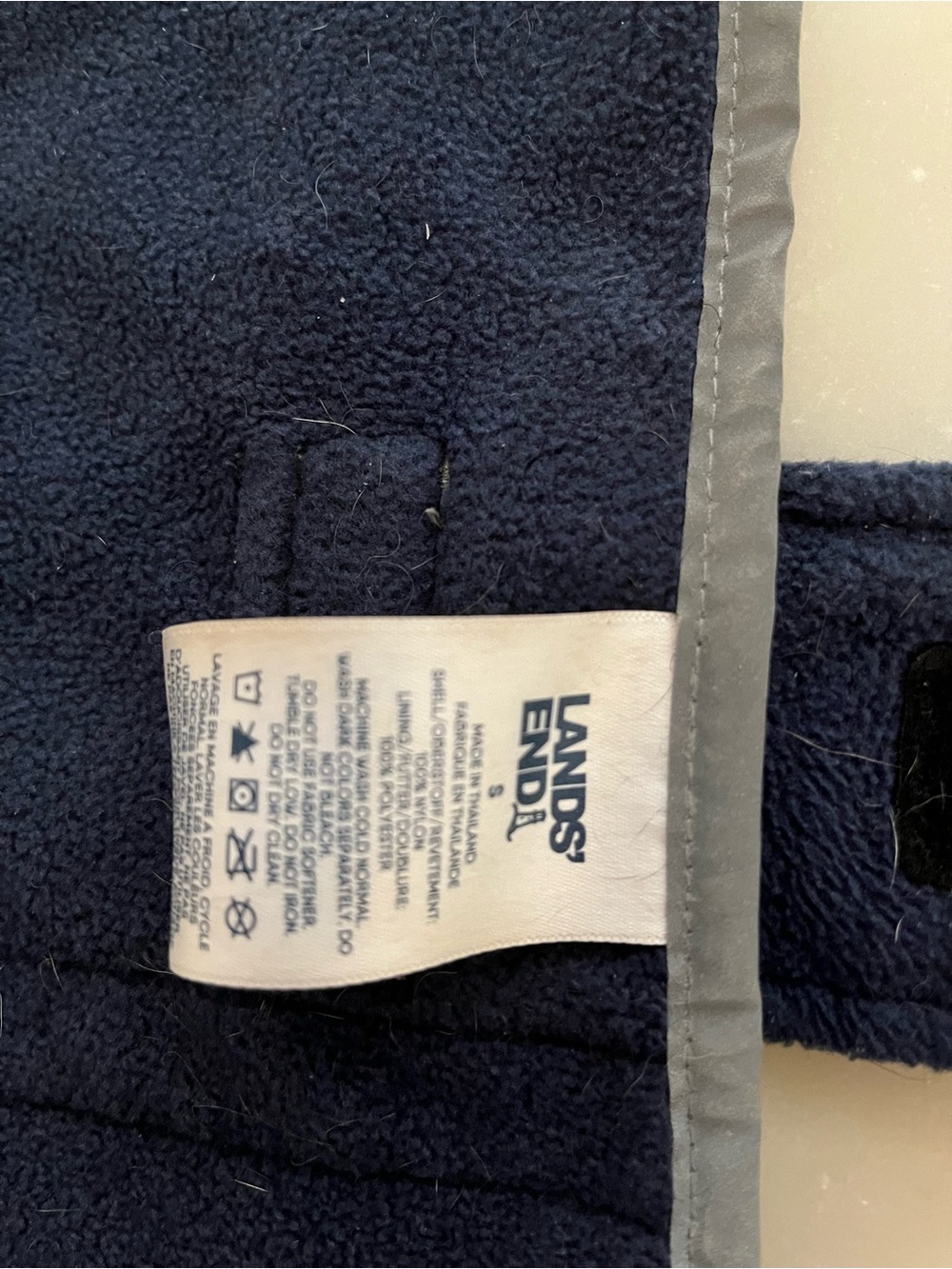 Lands' End Charcoal Gray Dog Jacket with Logo Patch - Picture 5 of 5